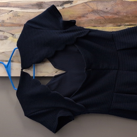 Annabella Blue Textured Mini Dress Size Large - Picture 4 of 10